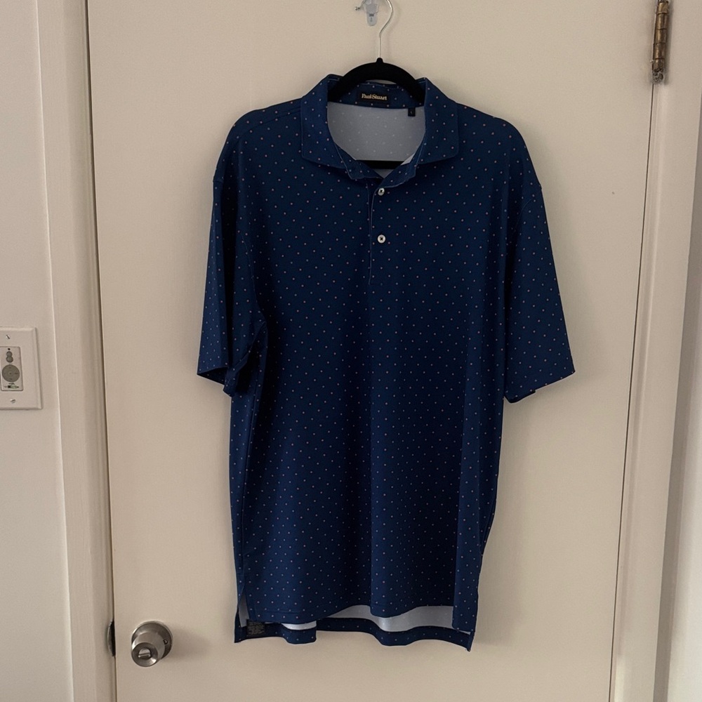 Paul Stuart Navy Polo with Dots